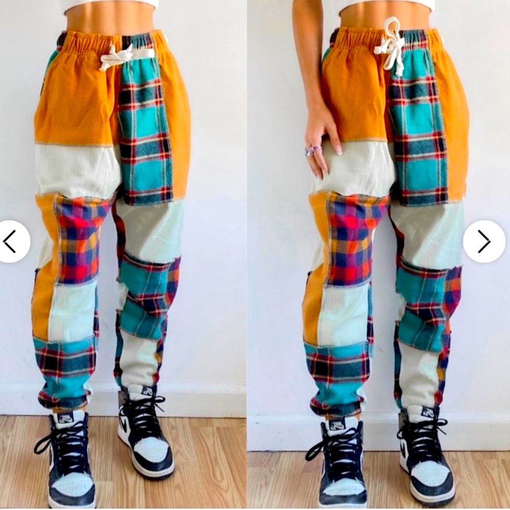 Urban Outfitters Patchwork Plaid Quilt Joggers Pants